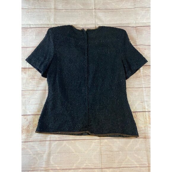 Vintage Stenay Women's 100% Silk Beaded Blouse - Large - Picture 8 of 10